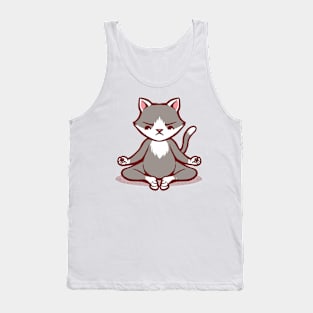 Cat Animals Meditation Zen Buddhism by Tobe Fonseca Tank Top